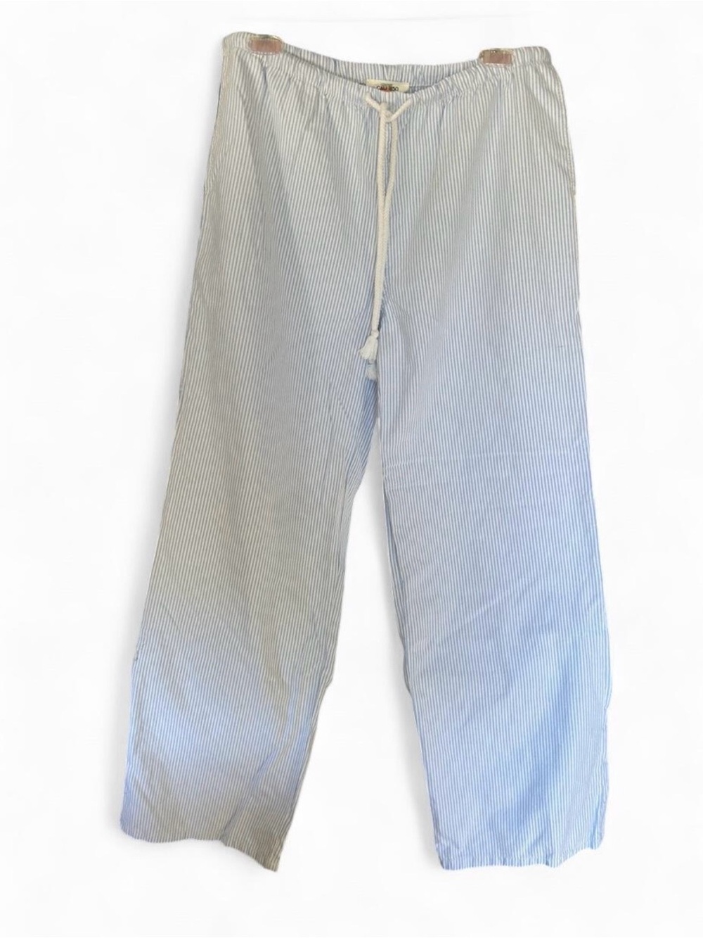 Boutique 100% cotton Cali 1850 white/blue striped pants. Size LG